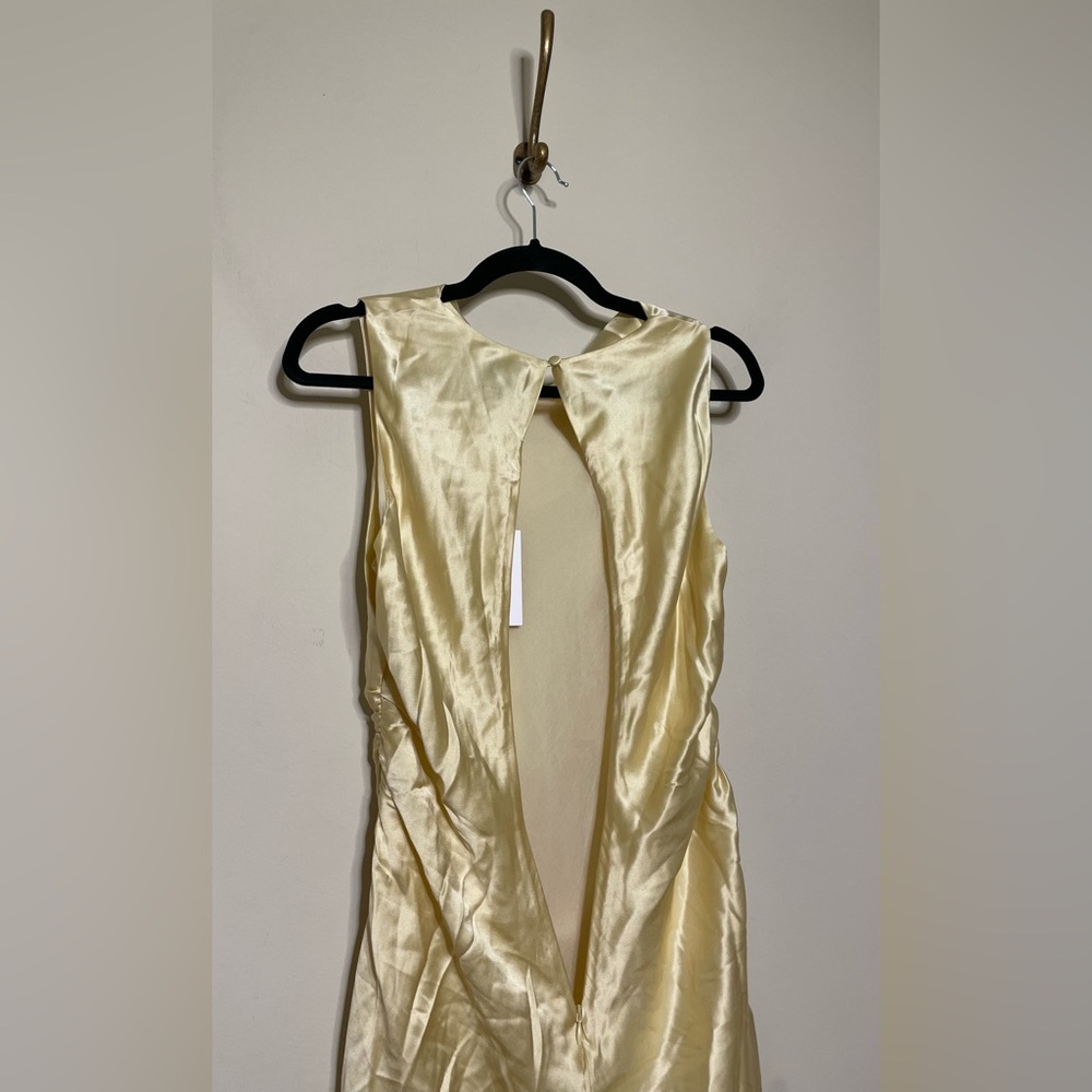 Reformation Logan Silk Dress in Blonde - Picture 12 of 14